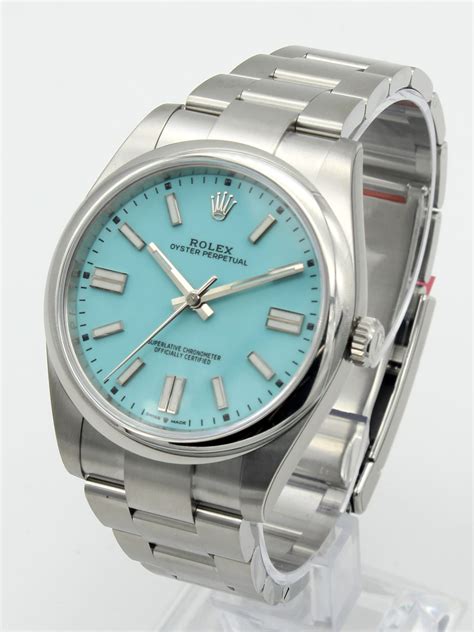 rolex oyster perpetual 41mm turquoise blue dial|rolex oyster perpetual tiffany blue.